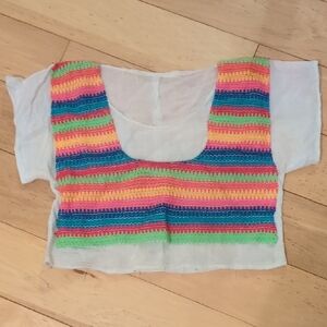 Mexican Colorful Crop Top Size Small